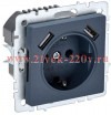 Зарядка ИЭК BRITE розетка 2Р+Е со шторками 16А с USB A+A 2,1А маренго ( РЮш10-1-БрМ) BR-R14-16-U21-D21-K35