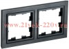 Рамка на 2 поста ИЭК BRITE черный (РУ-2-БрЧ) BR-M22-K02