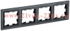 Рамка на 4 поста ИЭК BRITE черный (РУ-4-БрЧ) BR-M42-K02