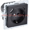 Зарядка ИЭК BRITE розетка 2Р+Е со шторками 16А с USB A+С 3,1А черный (РЮш11-1-БрЧ) BR-R14-16-U22-018-K02