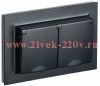 Розетка ИЭК BRITE 2х2P+E Schuko шторки с крышкой двойная 16А IP44 черный в сборе(РСбш12-3-44-БрЧ) BR-R26-16-44-K02-F