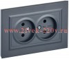 Розетка 2-м СП BRITE РСш12-2-БрМ 10А в сборе без заземл. защ. шторки маренго IEK BR-R23-10-K35-F