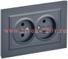Розетка 2-м СП BRITE РС12-2-БрМ 10А в сборе без заземл. без защ. шторок маренго IEK BR-R20-10-K35-F