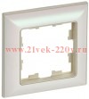 Рамка на 1 пост ИЭК BRITE пластик бежевый/жемчужный (РУ-1-Бр) BR-M12-12-1-K10