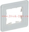 Рамка на 1 пост ИЭК BRITE стекло белый (РУ-1-2-Бр) BR-M12-G-41-K01