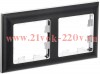 Рамка на 2 поста ИЭК BRITE пластик хром/черный (РУ-2-Бр) BR-M22-12-2-K23