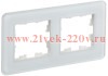 Рамка на 2 поста ИЭК BRITE стекло белый (РУ-2-2-Бр) BR-M22-G-41-K01