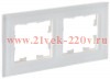 Рамка на 2 поста ИЭК BRITE стекло белый матовый (РУ-2-2-Бр) BR-M22-G-31-K01