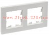 Рамка на 2 поста ИЭК BRITE пластик белый рифленый (РУ-2-Бр) BR-M22-51-K01