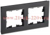 Рамка на 2 поста ИЭК BRITE стекло черный матовый (РУ-2-2-Бр) BR-M22-G-31-K02