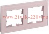 Рамка на 2 поста ИЭК BRITE стекло розовый матовый (РУ-2-2-Бр) BR-M22-G-31-K14