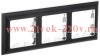 Рамка на 3 поста ИЭК BRITE пластик хром/черный (РУ-3-Бр) BR-M32-12-2-K23