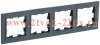 Рамка на 4 поста ИЭК BRITE графит (РУ-4-БрГ) BR-M42-K53