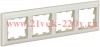 Рамка на 4 поста ИЭК BRITE пластик бежевый/жемчужный (РУ-4-Бр) BR-M42-12-1-K10