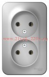 Розетка 2-ая без заземления без шторок Blanca Schneider Electric 16А 250В алюминий