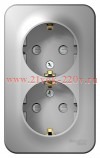Розетка 2-ая с заземлением со шторками Blanca Schneider Electric 16А 250В алюминий изол.пластина