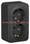 Розетка 2-ая с заземлением со шторками Blanca Schneider Electric 16А 250В антрацит изол.пластина