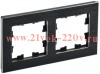 Рамка 2-м BRITE РУ-2-1-БрЧ металл черн. IEK BR-M22-M-K02