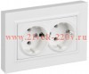 Розетка ИЭК BRITE 2х2P+E двойная Schuko 16А плоская арктический белый в сборе (РСПл12-3-БрАБ) BR-R27-16-K91-F