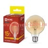 Лампа светодиодная LED-GL125-deco gold шар золотистая 15Вт 230В E27 3000К 1390лм IN HOME 46906120560