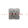 Розетка AtlasDesign 16А с заземл. быстрозажим. клем. механизм сталь SE ATN000943S