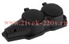 Колодка ЭРА KX-2e-B-IP44 каучуковая с заземлением 2 розетки 16A IP44 черн. Эра Б0068451