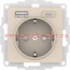 Зарядка розетка SE AtlasDesign с/з 16А + USB A+С 5В/2,4А/3,0А, 2х5В/1,5А, бежевый ATN000232