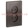 Розетка двойная без заземления SE AtlasDesign 16А в сборе, мокко ATN000620