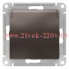 Розетка с заземл со шторк с крышкой SE AtlasDesign 16А IP20, мокко [уп 10 шт] ATN000646