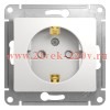Розетка с заземлением со шторками SE Glossa 16А механизм, белый GSL000145