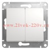 Двухклавишный переключатель SE Glossa 10A механизм, белый GSL000165