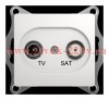 TV-SAT розетка проходная SE Glossa 4DB механизм, белый GSL000198