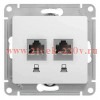 Розетка двойная компьютерная SE Glossa RJ45+RJ45 кат.5E механизм, белый GSL000185KK