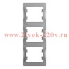 Рамка Glossa 3-постовая , вертикальная, алюминий