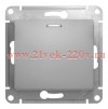 Кнопка с подсветкой 10А механизм SE Glossa, алюминий