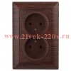 Розетка Intro Solo 4-204-10 без заземления двойная 16А-250В, IP20, СУ, венге