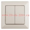 Выключатель Intro Solo 4-104-02 двухклавишный 10А-250В, IP20, СУ, слоновая кость