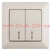 Выключатель Intro Solo 4-105-02 двухклавишный с подсветкой, 10А-250В, IP20, СУ, слоновая кость
