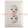 Розетка Intro Solo 4-204-02 без заземления 2х2P, 16А-250В, IP20, СУ, слоновая кость