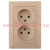 Розетка Intro Solo 4-204-11 без заземления двойная 2х2P, 16А-250В, IP20, СУ, сосна