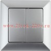 Выключатель Intro Solo 4-104-03 двухклавишный 10А-250В, IP20, СУ, алюминий