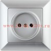 Розетка Intro Solo 4-201-03 без заземления 2P, 16А-250В, IP20, СУ, алюминий