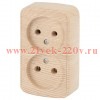 Розетка Intro Polo 3-203-11 двойная без заземления 2х2P, 16A-250В, IP20, ОУ, сосна