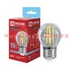 Лампа светодиодная LED-ШАР-deco 15Вт 230В Е27 6500К 1435лм прозрачная IN HOME 4690612063379