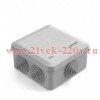 Коробка распаячная для наружнего монтажа с защелкивающейся крышкой 6 гермовводов100х100х50мм IP55 CH