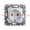 Розетка Legrand Etika с заземлением, винтовой зажим, белая
