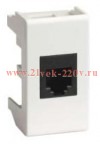 Розетка компьютерная Viva RJ-45 кат.5E 1 модуль белая DKC