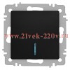 Выключатель Intro Accent 6-102-05 с подсветкой, 10А-250В, IP20, СУ, AL/CU, антрацит