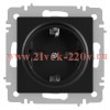 Розетка Intro Accent 6-202-05 2P+E Schuko 16А-250В IP20 СУ AL/CU антрацит