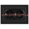 Розетка Intro Accent 6-205-05 2X2P+E Schuko, 16А-250В, IP20, СУ, AL/CU, антрацит